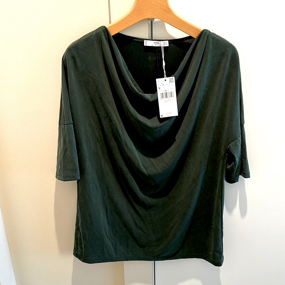 Mango Suit Cowl Neck Shirt US S